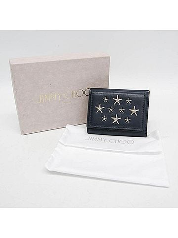 Jimmy Choo Jimmy Choo JAYDEN Men,Women Leather Studded Wallet (tri-fold) Dark Navy (view 2)