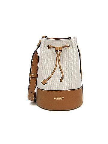Burberry Burberry Small Bucket Crossbody Bag 8084614 Women's Cotton Canvas,Leather Shoulder Bag Brown,Light Beige (view 1)