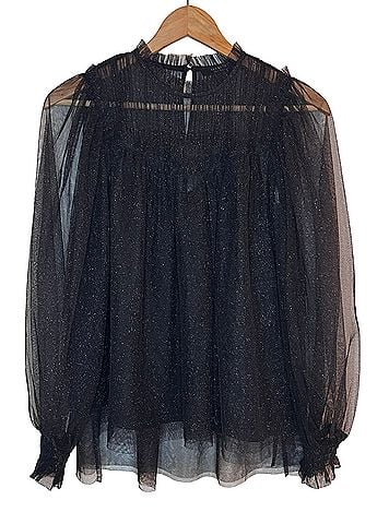 ALLSAINTS perri tulle Long Sleeve Blouse (view 2)