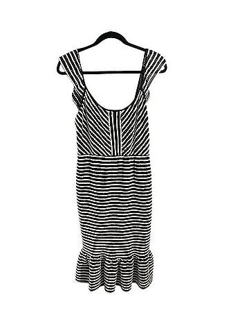 BCBGMAXAZRIA Striped Bodycon Flounce Dress Cocktail Dress (view 1)