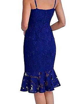 Siena Lace Flounce Midi Dress Cocktail Dress (view 2)
