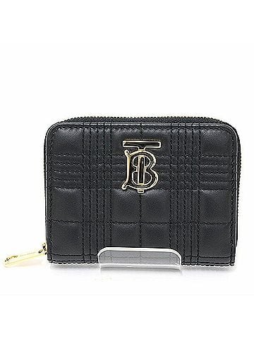 Burberry Burberry Lola Zip Wallet Black Lambskin 8049292 Quilted Bi-fold (view 1)