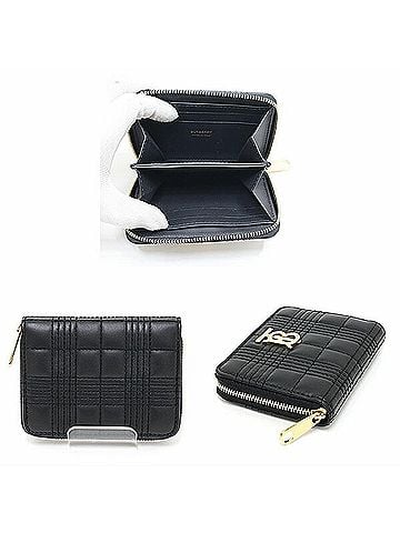 Burberry Burberry Lola Zip Wallet Black Lambskin 8049292 Quilted Bi-fold (view 2)
