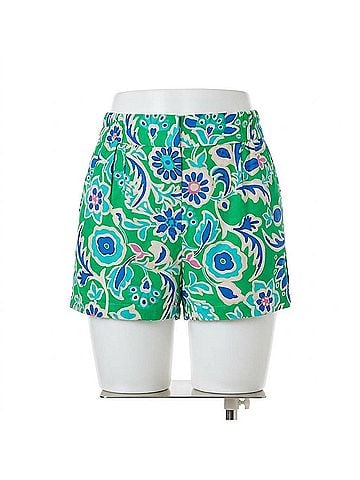 Umgee Floral Print Shorts in Green (view 1)