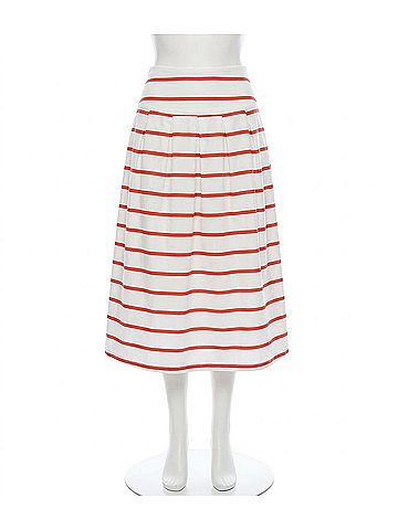 By Together The Sloan Striped Skirt Set in Cream Red (view 1)