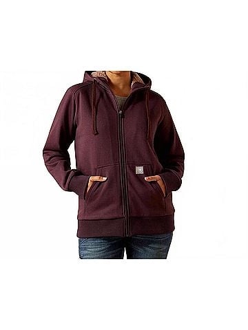 Ariat Rebar All-Weather Sherpa Full Zip Hoodie in Fudge (view 2)