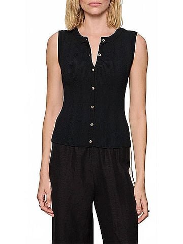 Sanctuary Manhattan Rib Botton Cardigan in Black (view 2)