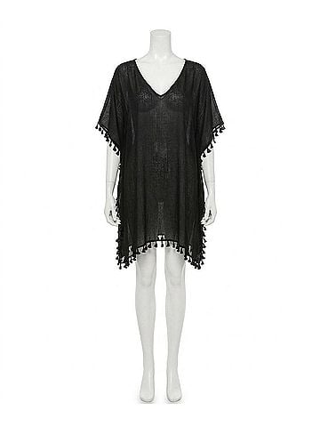 Seafolly Amnesia Kaftan Coverup in Black (view 1)