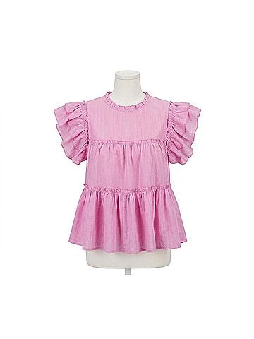 Easel Crepe Tier Top in Orchid (view 1)