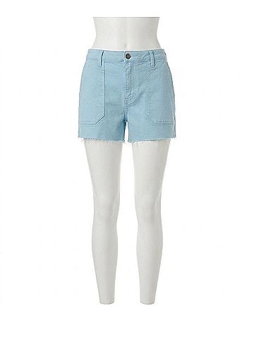 Kut from the Kloth Jane High Rise Raw Hem Short in Sky Blue (view 1)