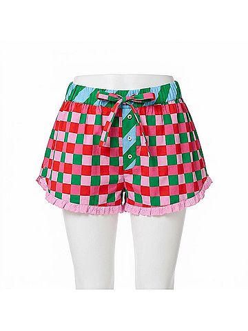 Shiraleah Checkered Boxer Shorts in Red (view 1)