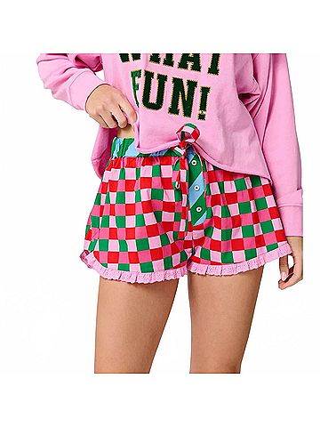 Shiraleah Checkered Boxer Shorts in Red (view 2)