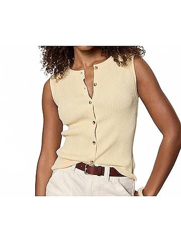 Sanctuary Manhattan Rib Botton Cardigan in Banana (view 2)