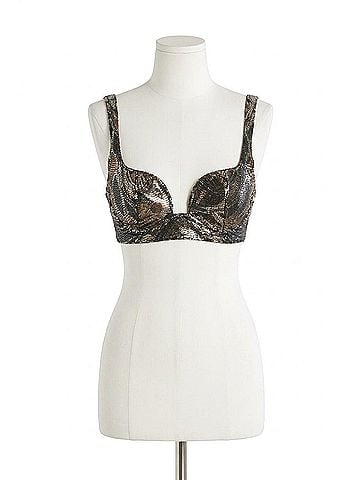 ETRO Sequin Underwire Bralette Top in Black-Metallic (view 1)
