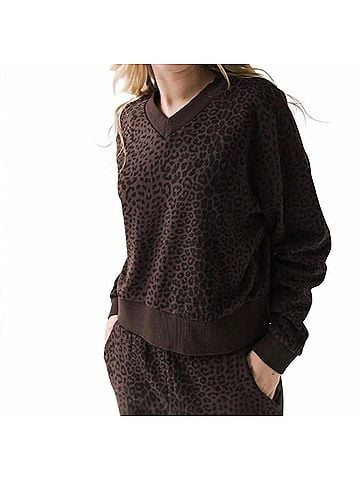 Chaser Florie Pullover Sweatshirt in Leopard (view 2)