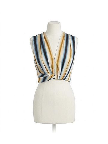 A.L.C. Brooklyn Striped Crop Top in Tahoe Blue/Milk Chocolate (view 1)