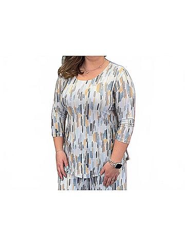 Sympli Go To Classic T Relax 3/4 Sleeve Top in Riverstone (view 2)