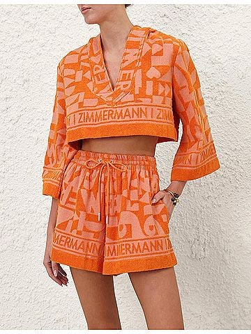 Zimmermann Solstice Toweling Top in Orange Pink (view 2)