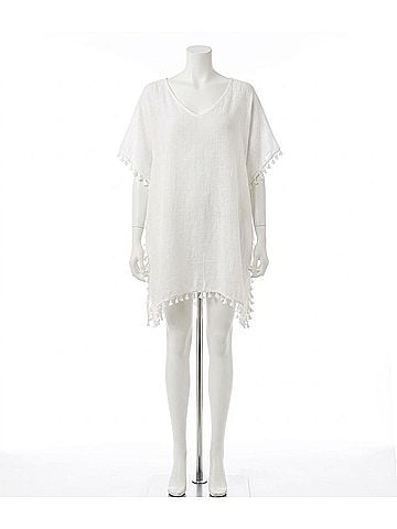 Seafolly Amnesia Kaftan Coverup in White (view 1)