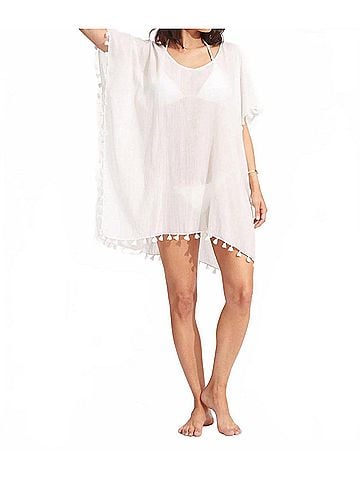 Seafolly Amnesia Kaftan Coverup in White (view 2)