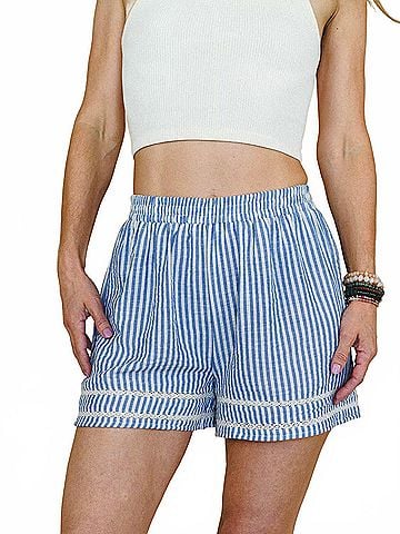 By Together Angelina Striped Short in Blue (view 2)