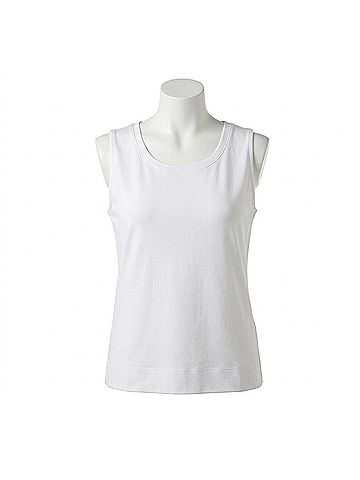 Lafayette 148 New York Cotton Rib Scoop Neck Tank Top in White (view 1)