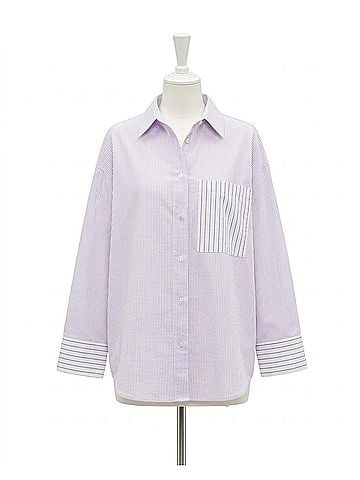 By Malene Birger Derris Organic Cotton Shirt in Black/White Mix (view 1)