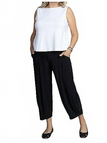 Sympli Nu Flared Shell Top in White (view 2)