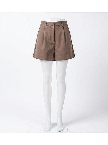 Easel Stretch Bengaline Shorts in Brown (view 2)