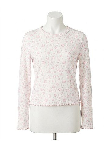 P.J. Salvage Pretty Petals Long Sleeve Top in Sweet Pink (view 1)