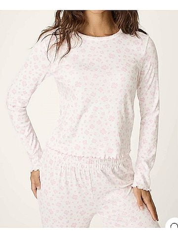 P.J. Salvage Pretty Petals Long Sleeve Top in Sweet Pink (view 2)