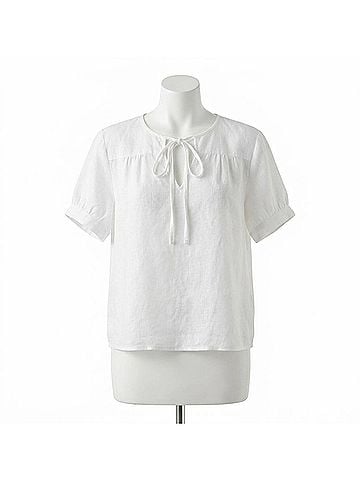 Bella Dahl Short Sleeve Flowy Pullover Top in White (view 1)