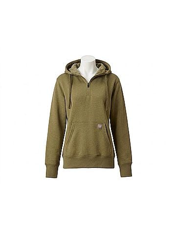 Ariat Rebar Skill Set 1/2 Zip Hoodie in Deep Lichen Heather (view 1)
