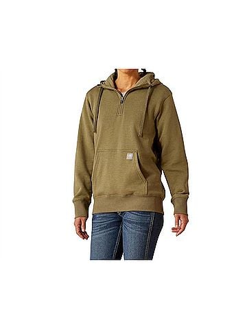 Ariat Rebar Skill Set 1/2 Zip Hoodie in Deep Lichen Heather (view 2)