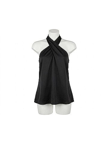 Sachin + Babi Sabrina Halter Neck Top Draped Sleeveless Blouse in Black (view 1)