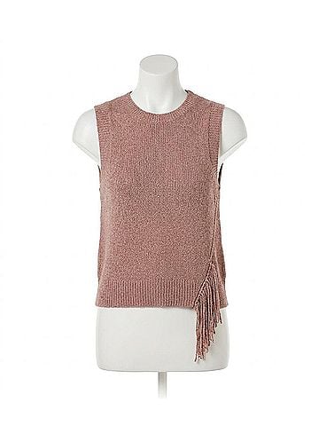 Minnie Rose Textured Sleeveless Crew Neck Tank Top in Mulgalia (view 1)