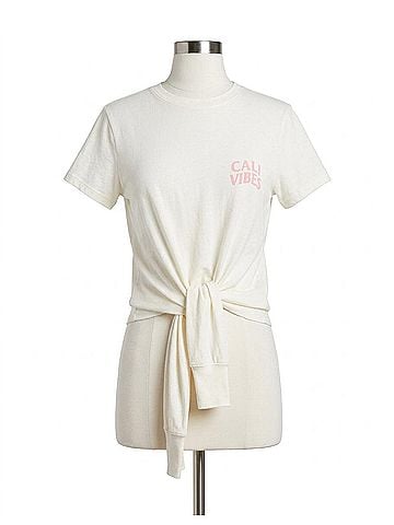 Anine Bing Women's Shelley Surfer Tee in Washed Buttercream (view 1)