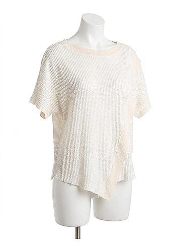 XCVI Ursus Asymmetric Panel Pullover Top in Toasted Almond (view 1)