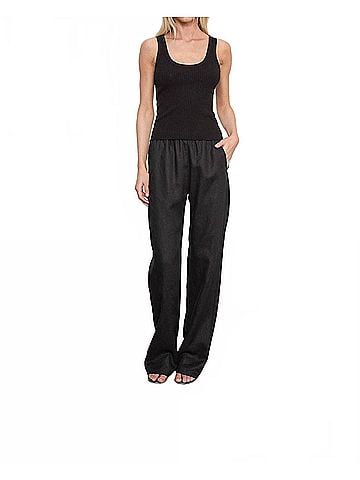 Enza Costa Supima Baby Rib Tank in Black (view 2)