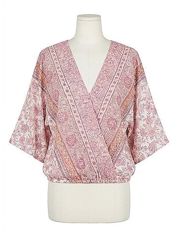 Mystree Boho Wrap Blouse in Lavender (view 1)