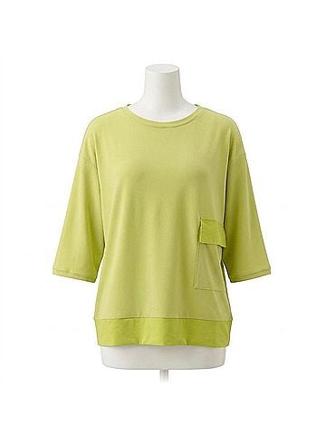 Joseph Ribkoff Casual Crew Neck Pullover in Honey Dew (view 1)