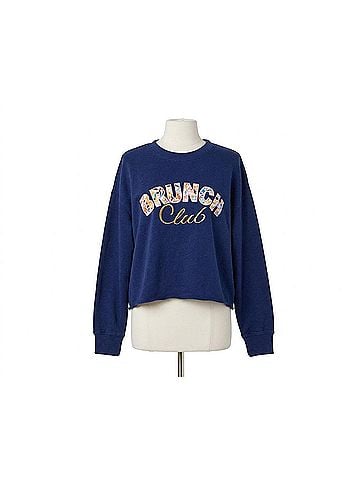 Shiraleah "Brunch Club" Lounge Sweatshirt in Navy (view 1)