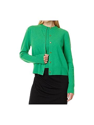 Vince. Wool Blend Shank Button Cardigan - Plus in Dark Parakeet (view 2)