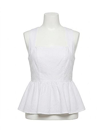 Line & Dot Essie Peplum Top in White (view 1)
