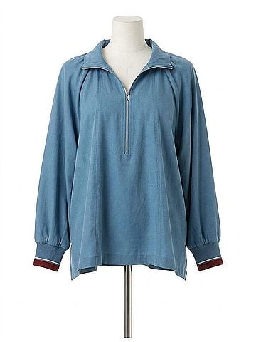 Glam Stripe Balloon Sleeve Top in Cobalt (view 1)