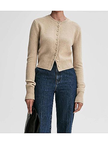 A.L.C. Skyler Cashmere Cardigan in Beige (view 2)