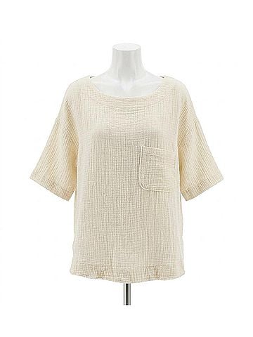 By Together Muslin Top in Ivory (view 1)
