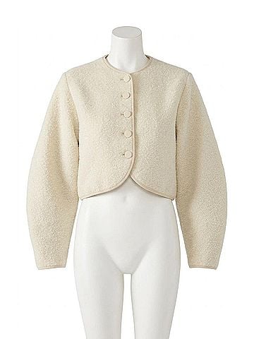 Steve Madden Emili Cropped Jacket in Cream (view 1)