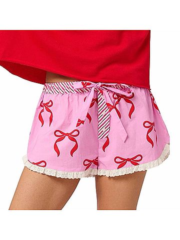 Shiraleah Bow Boxer Shorts in Pink (view 2)