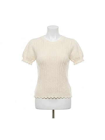 Closed Effect Crinkle Blouse in Beige (view 1)